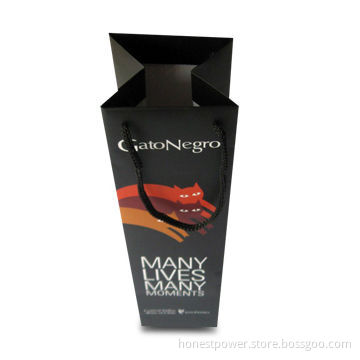 Wine Gift Bag with PP Rope Handle and Matt Lamination, Customized Sizes and Designs are Welcome